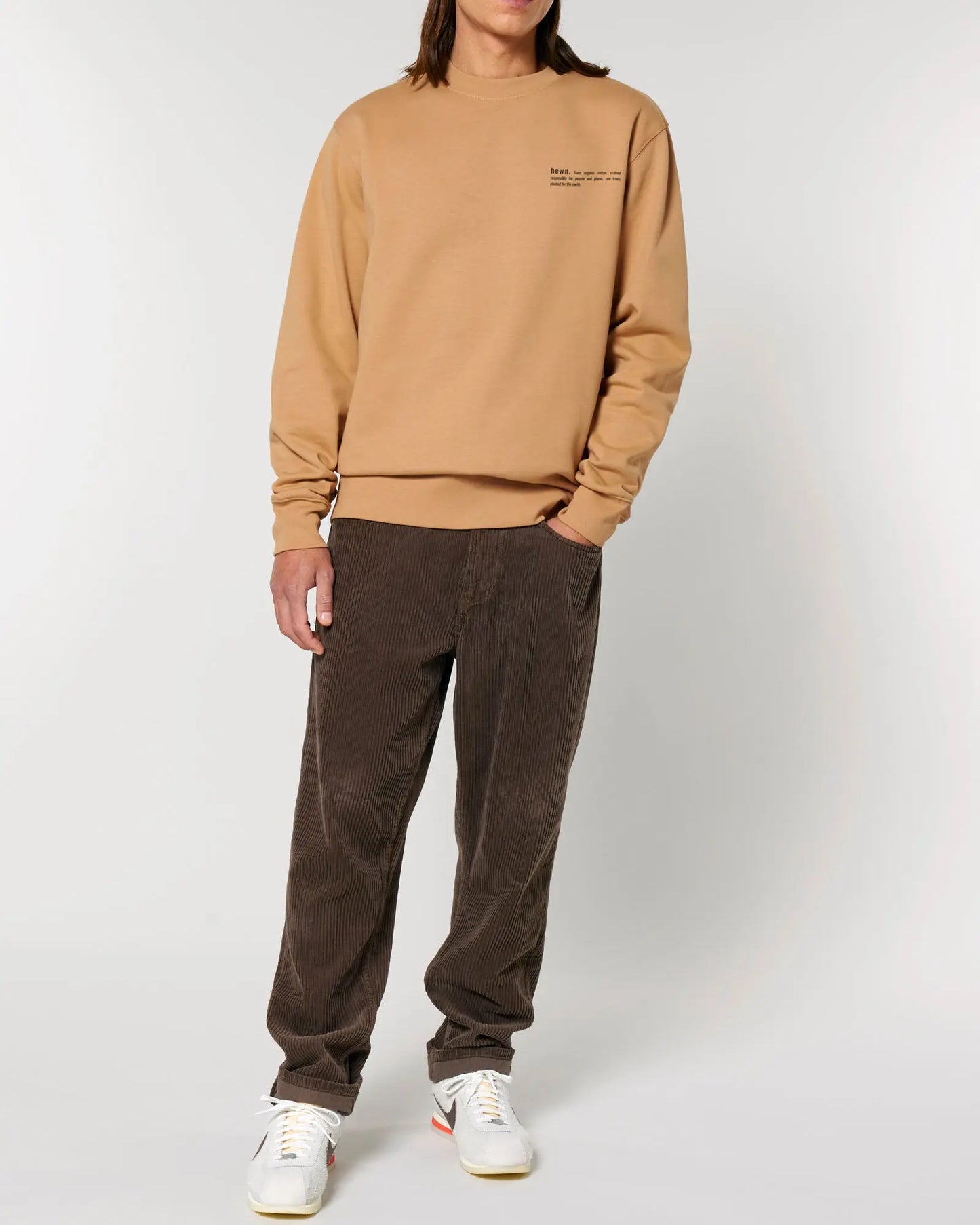 Sand Mens Organic Cotton Relaxed-Fit Sweatshirt hewn.