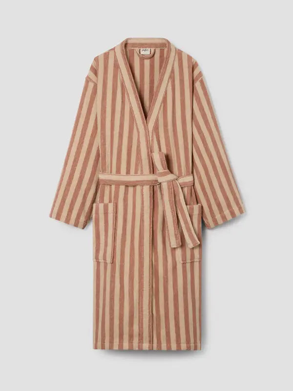 Sand Shell Pembroke Stripe Cotton Robe Piglet