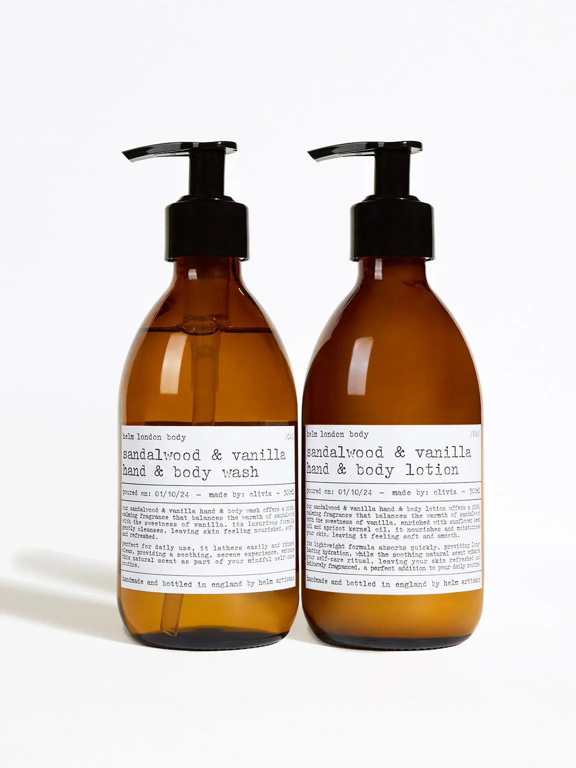 Sandalwood & Vanilla Hand & Body Set - 600ml Helm London