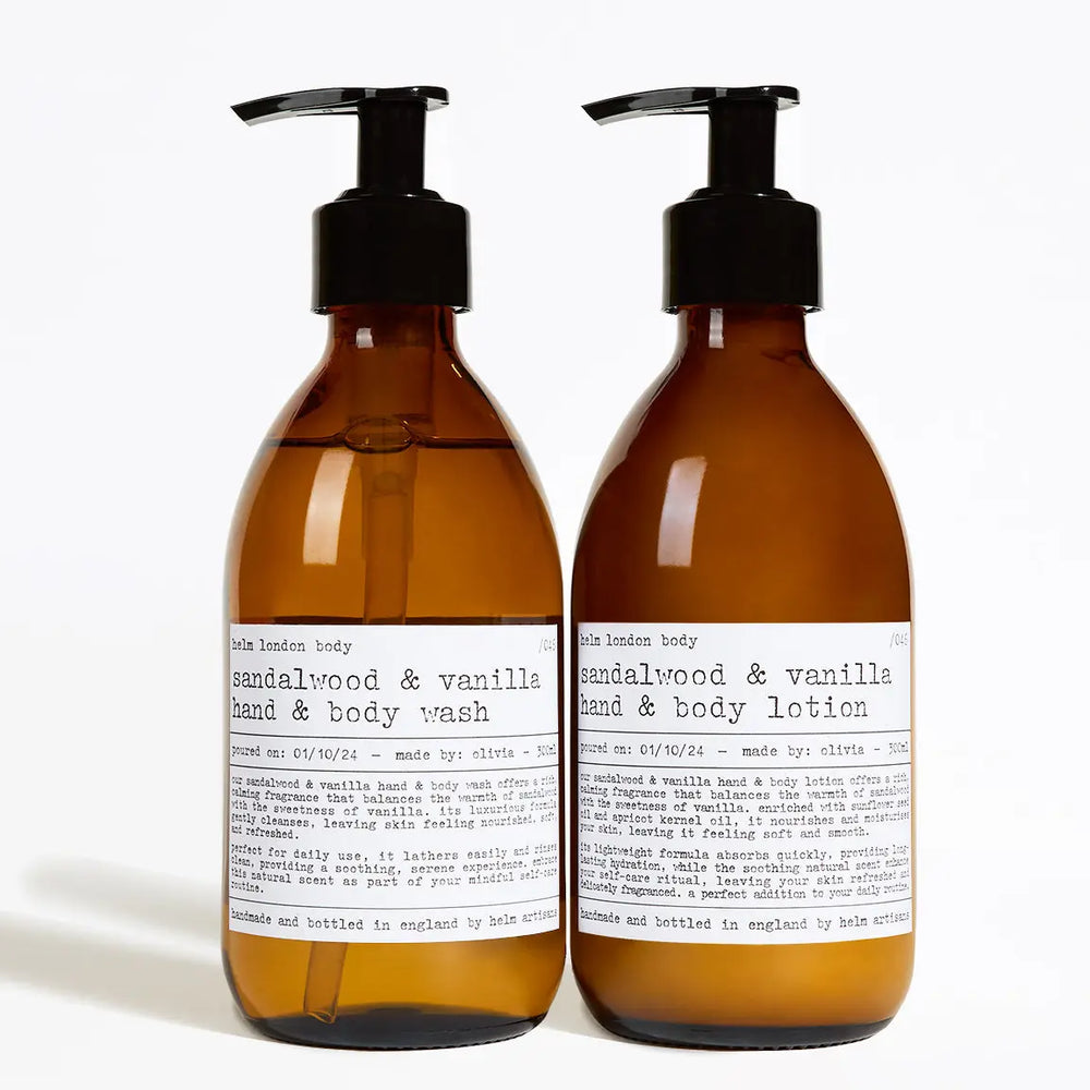 Sandalwood & Vanilla Hand & Body Set - 600ml Helm London