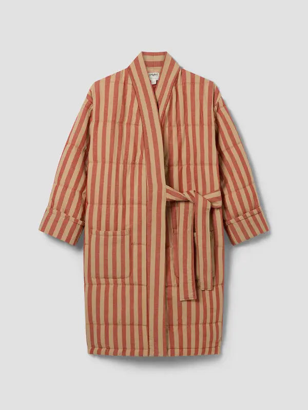 Sandstone Red Pembroke Stripe Linen Blend Housecoat Piglet