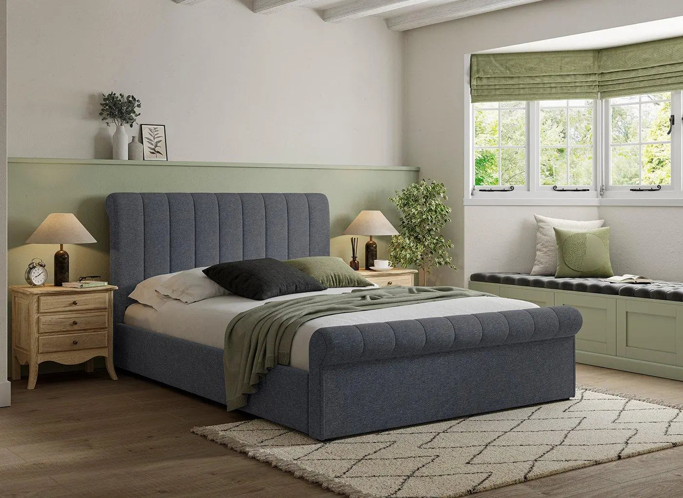 Sandy Upholstered Ottoman Bed Frame - Blue Dreams