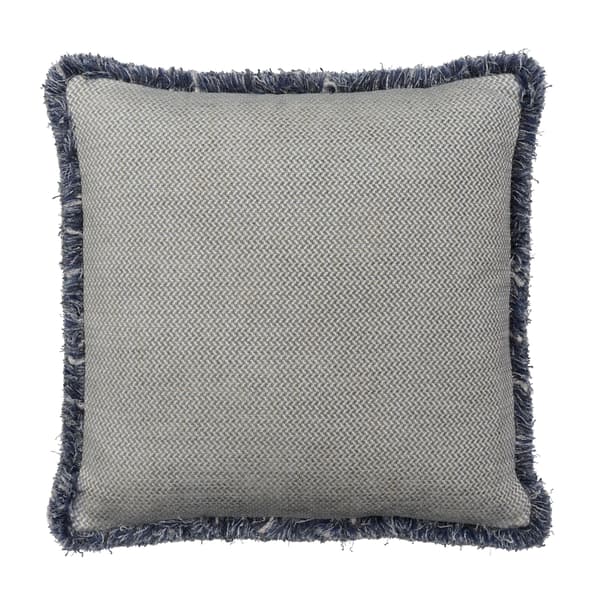 Sanremo Denim, Sustainable Feather, Cushion Sophie Paterson With Trim/Fringe & Cotton Blend & Linen & Linen Blend & Viscose Blend Plai Andrew Martin