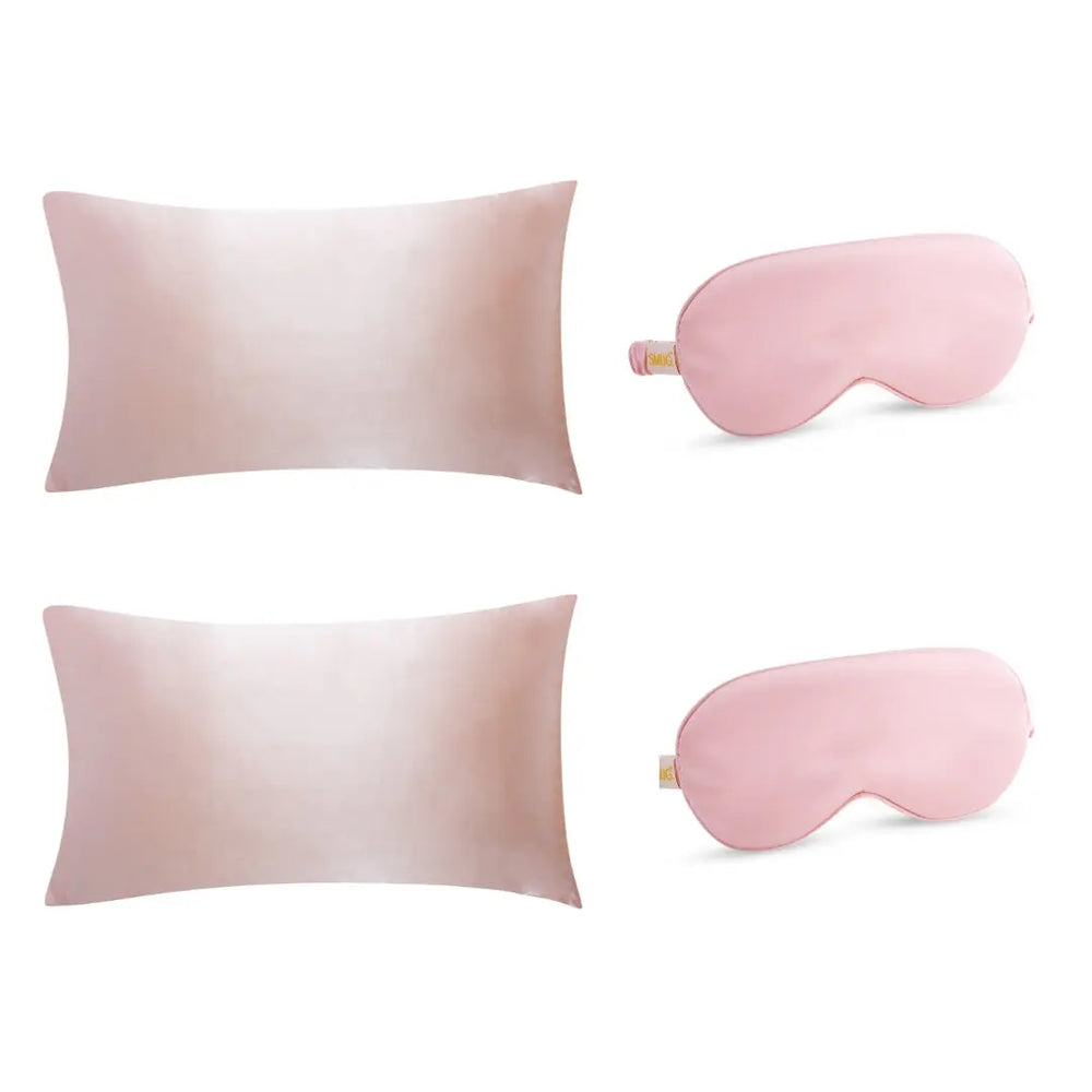 Satin Pillowcases & Sleep Masks Set - Pink SMUG