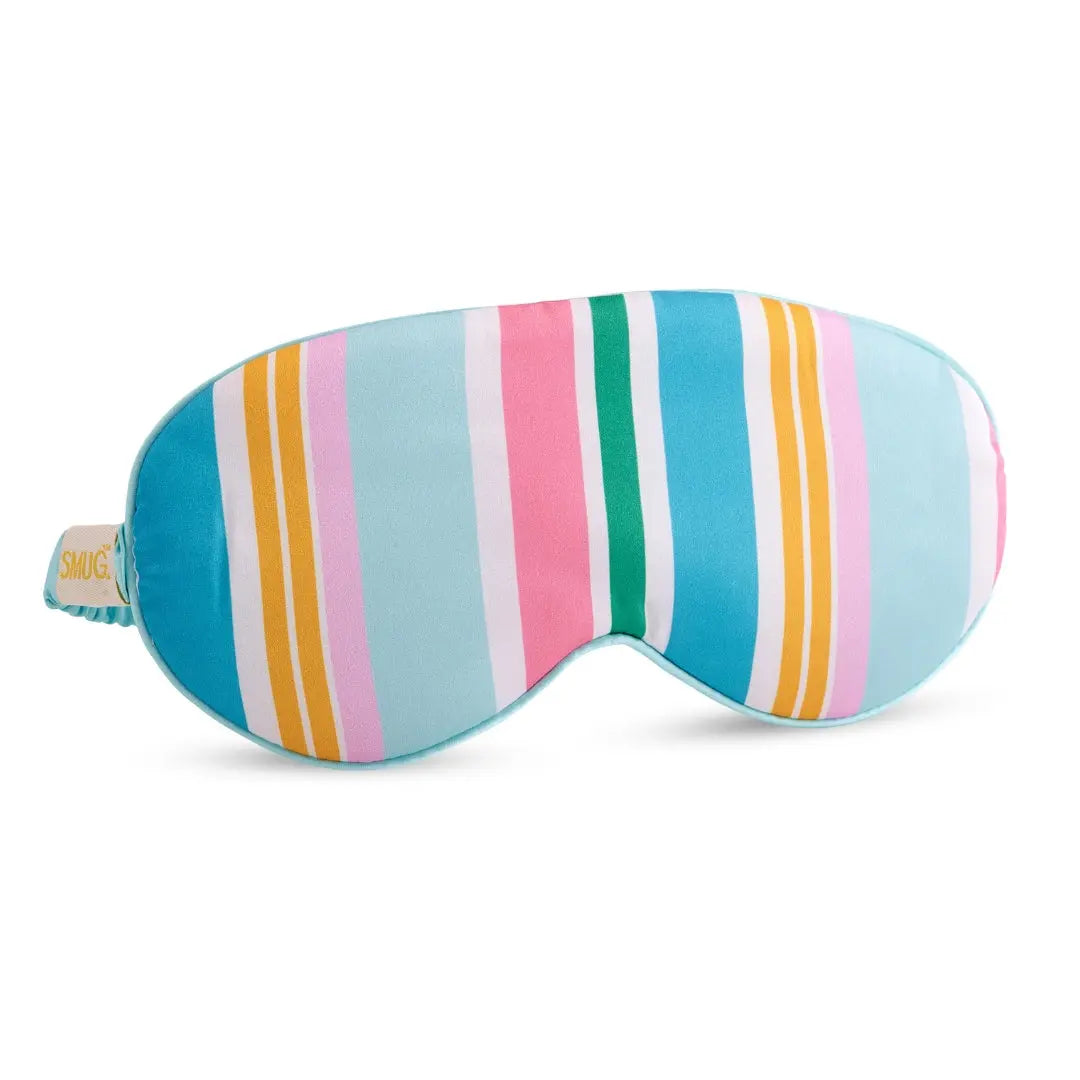 Satin Sleep Mask - Bold Stripe Print SMUG