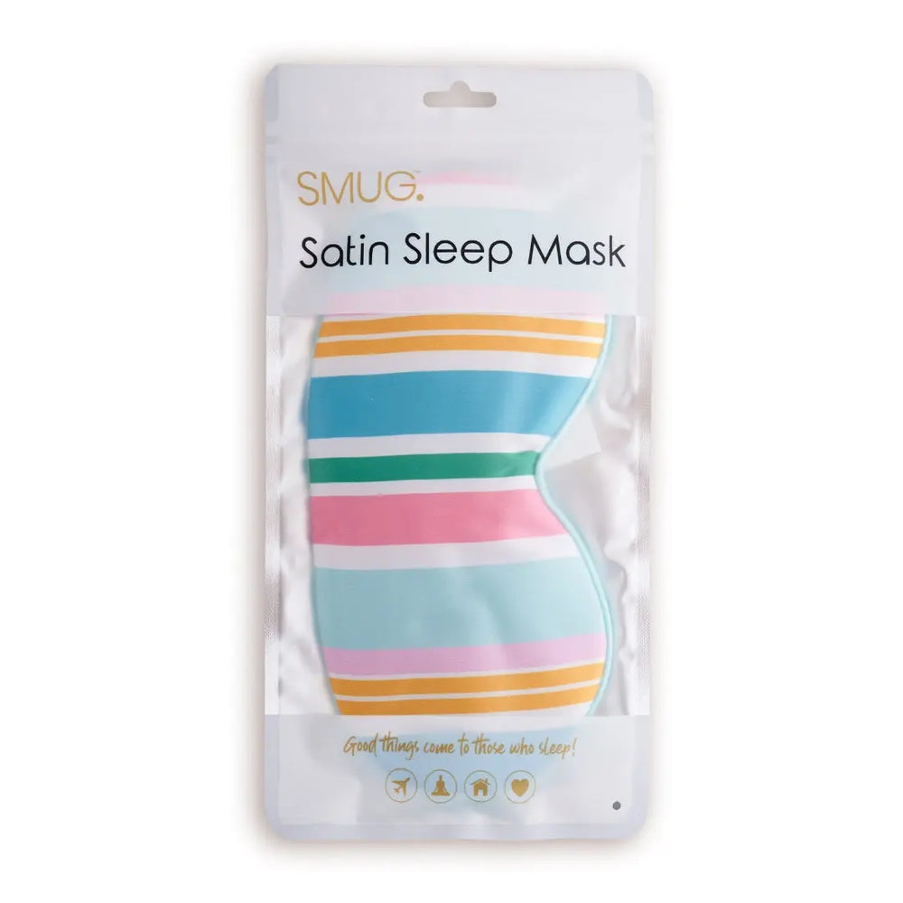 Satin Sleep Mask - Bold Stripe Print SMUG