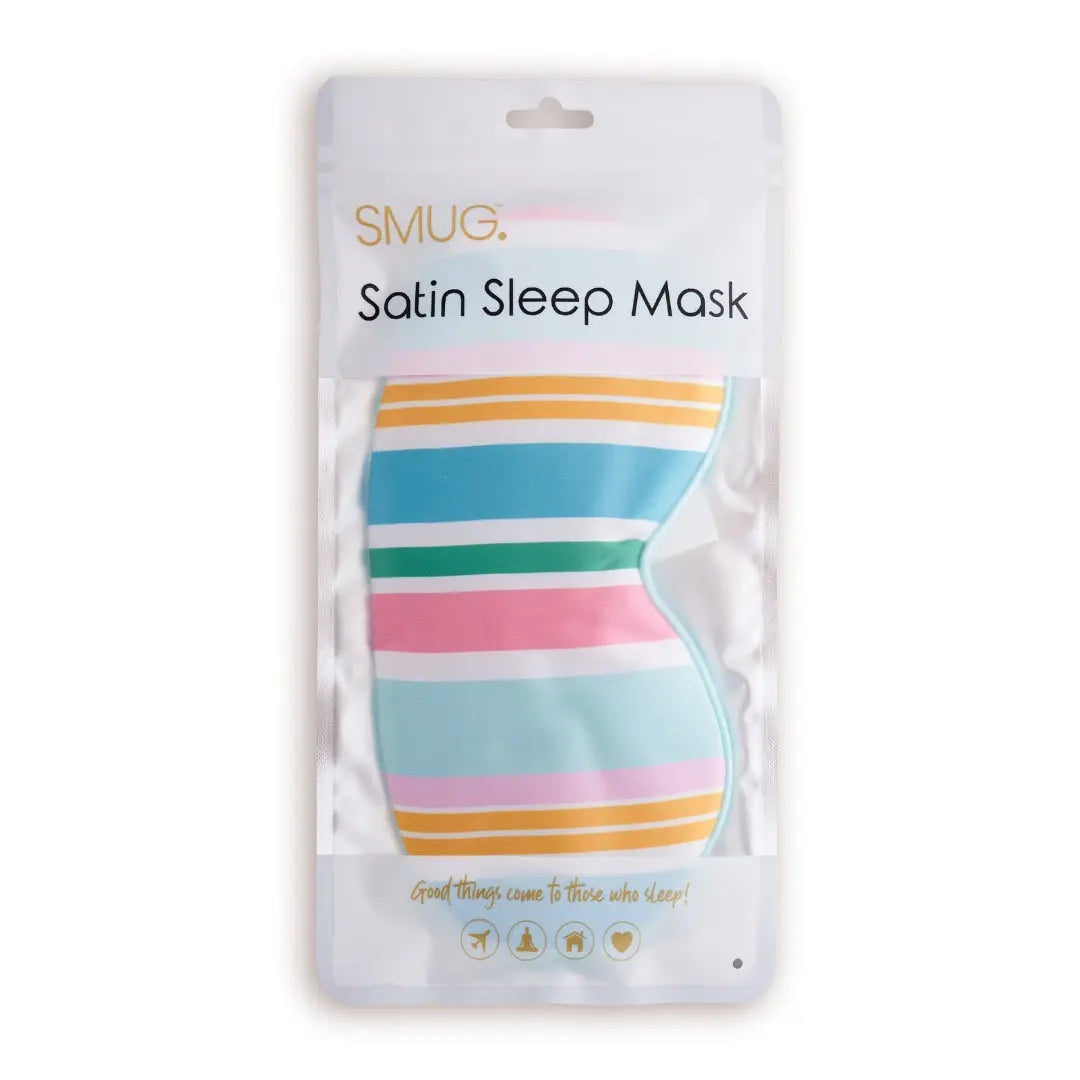 Satin Sleep Mask - Bold Stripe Print SMUG
