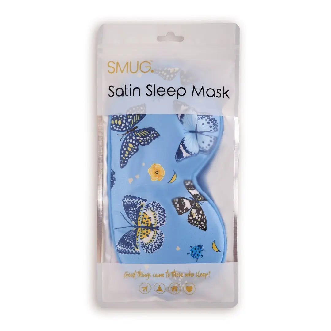 Satin Sleep Mask - Butterflies Print SMUG