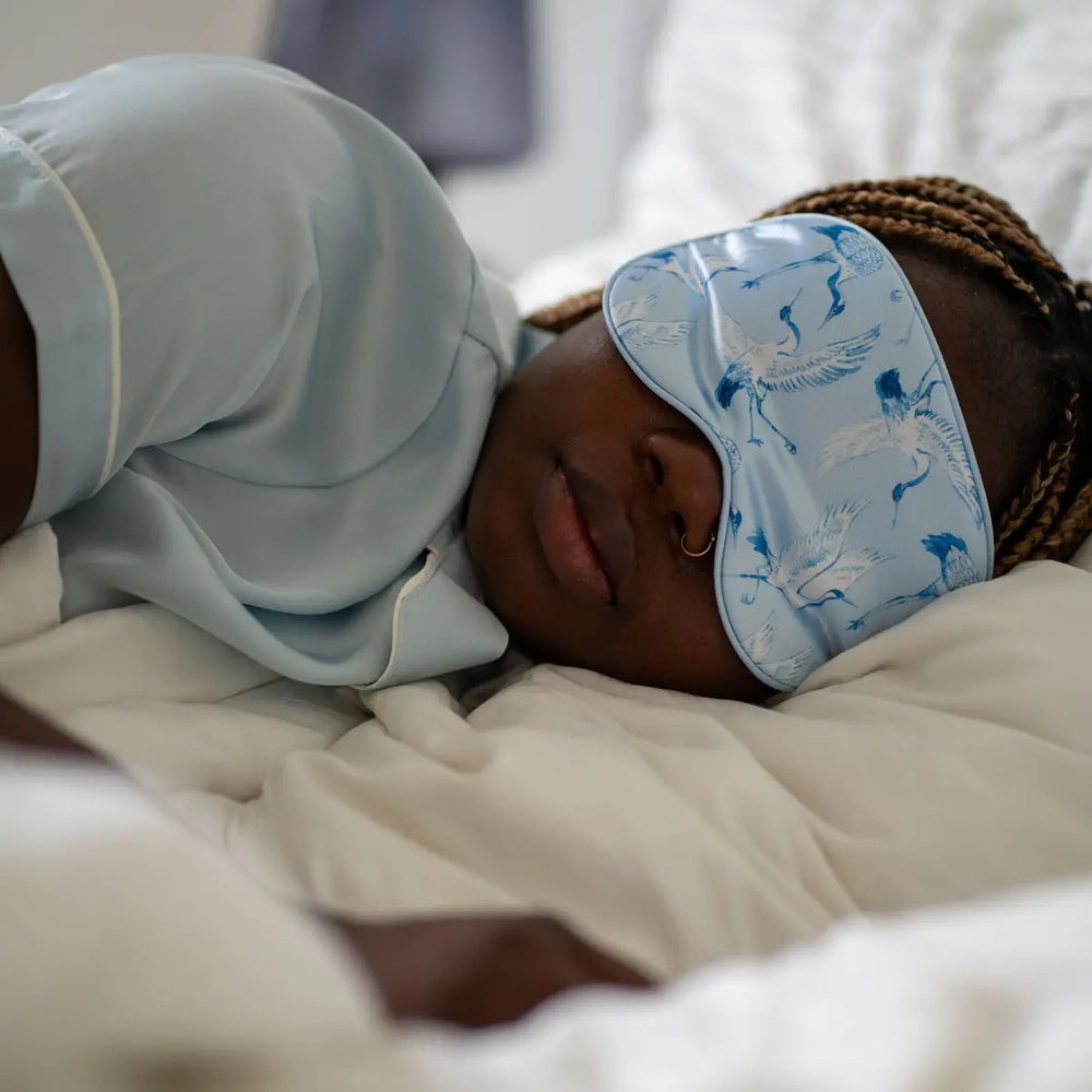 Satin Sleep Mask - Cranes Print SMUG