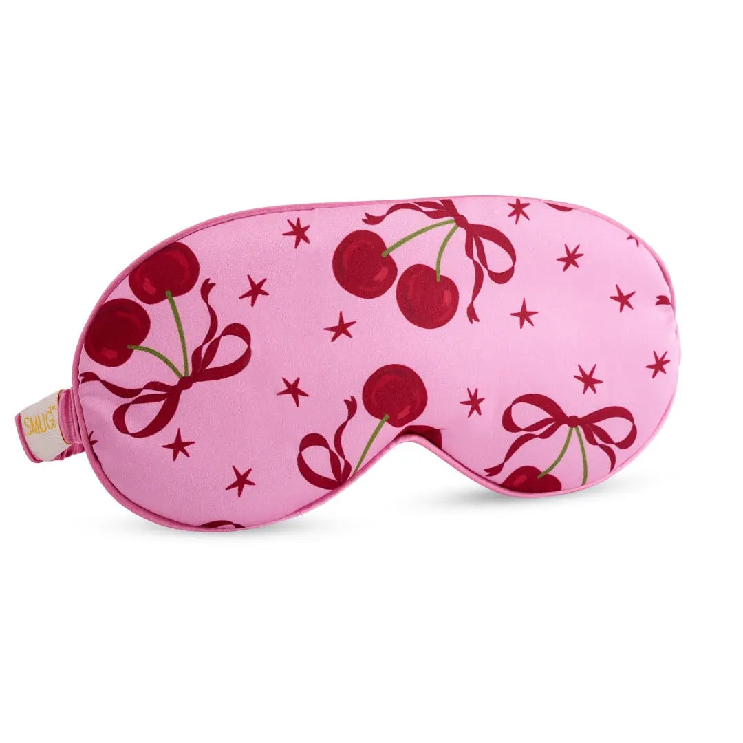 Satin Sleep Mask - Pink Cherries Print SMUG