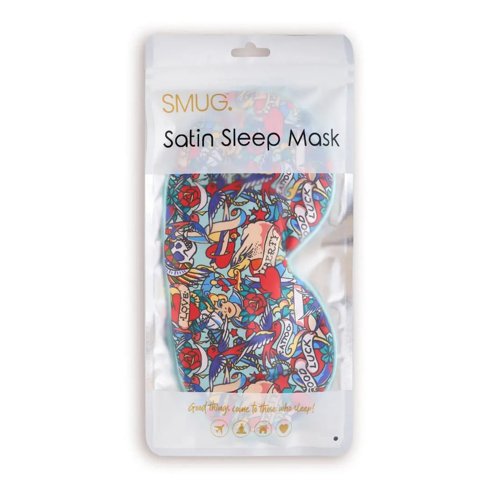 Satin Sleep Mask - Tattoo Print SMUG