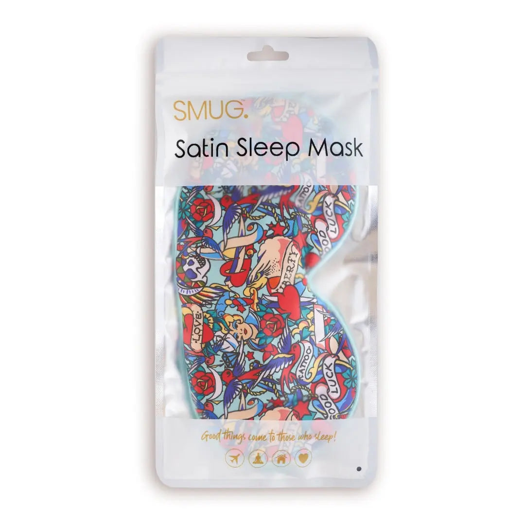 Satin Sleep Mask - Tattoo Print SMUG