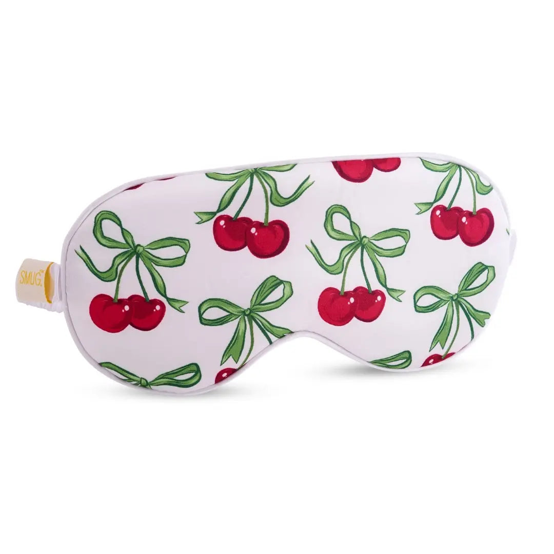 Satin Sleep Mask - White Cherries Print SMUG