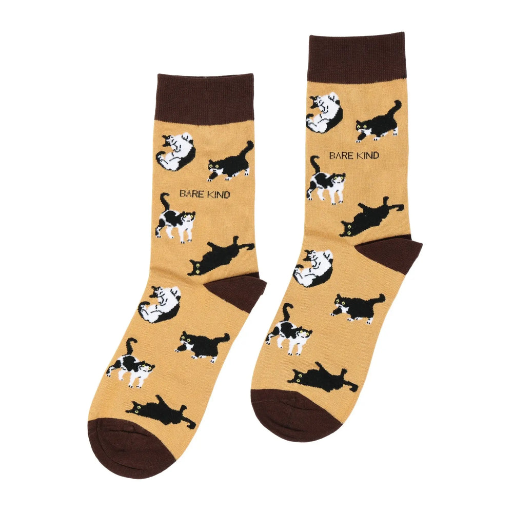 Save the Brown Cat Bamboo Socks Bare Kind