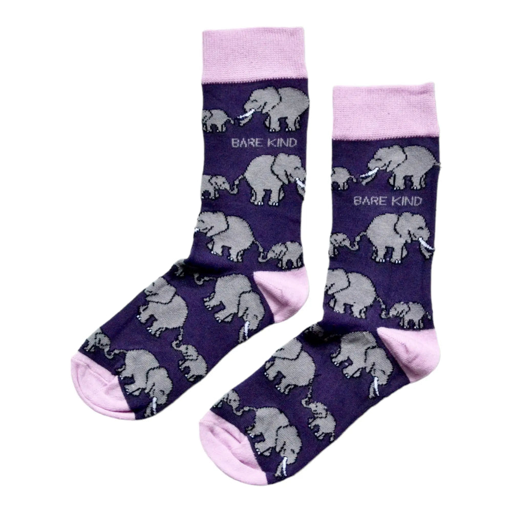 Save the Elephants Bamboo Socks Bare Kind