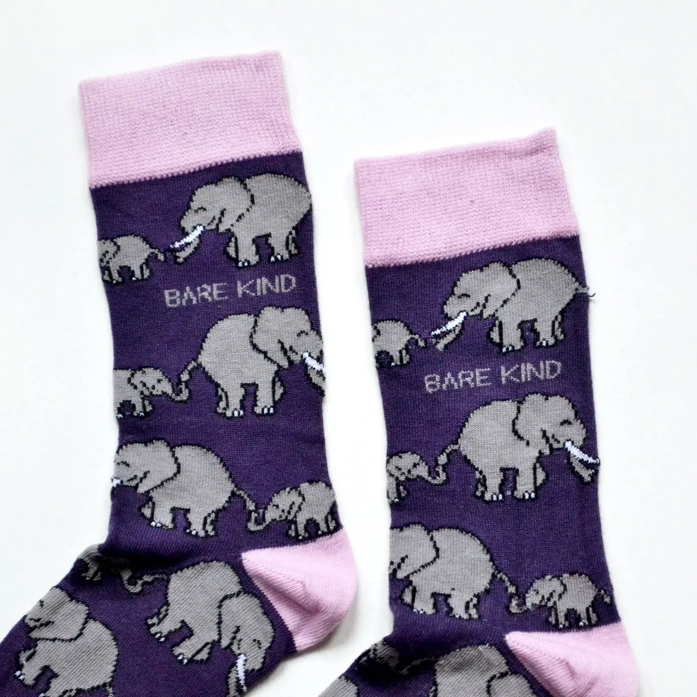 Save the Elephants Bamboo Socks Bare Kind