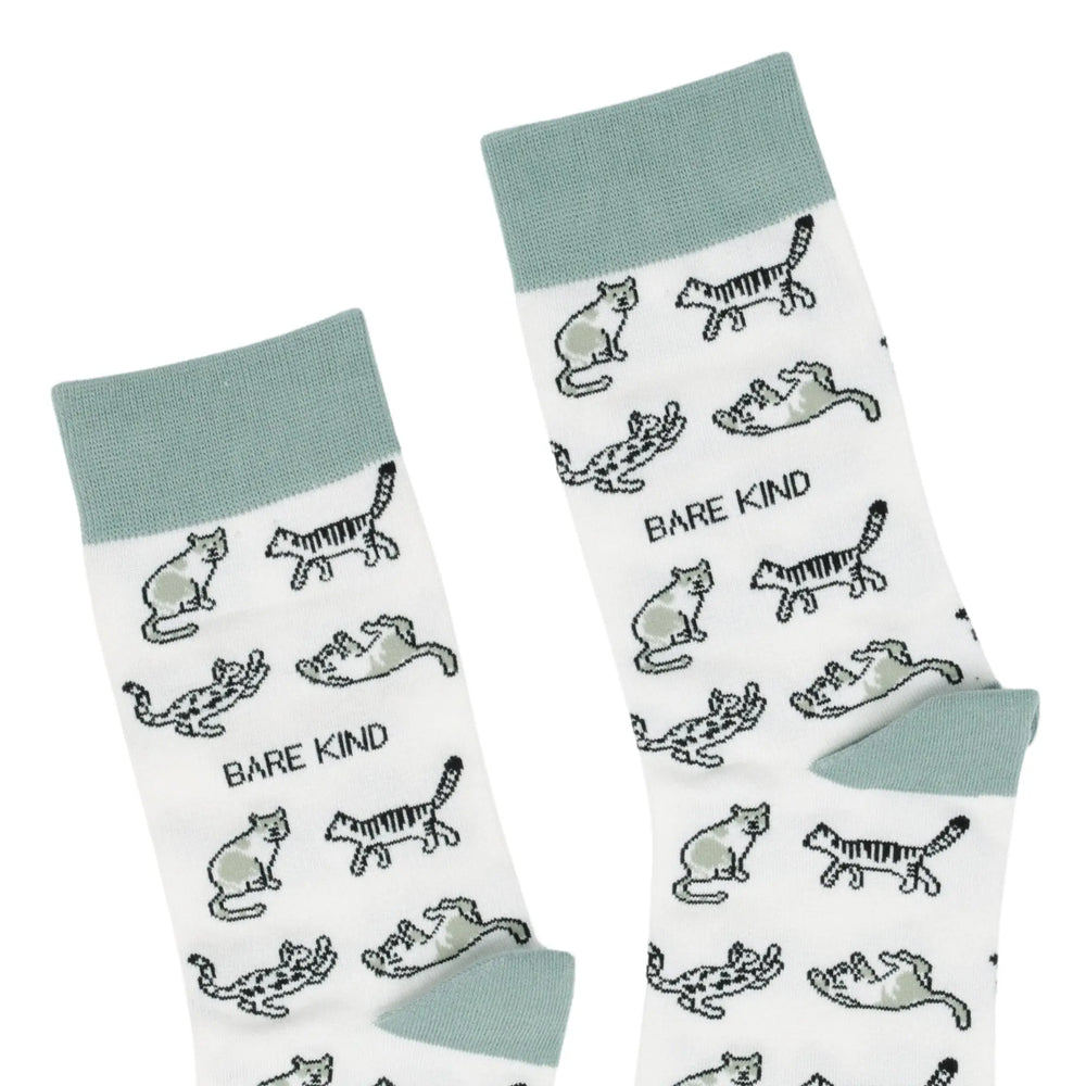 Save the Green Cat Bamboo Socks Bare Kind