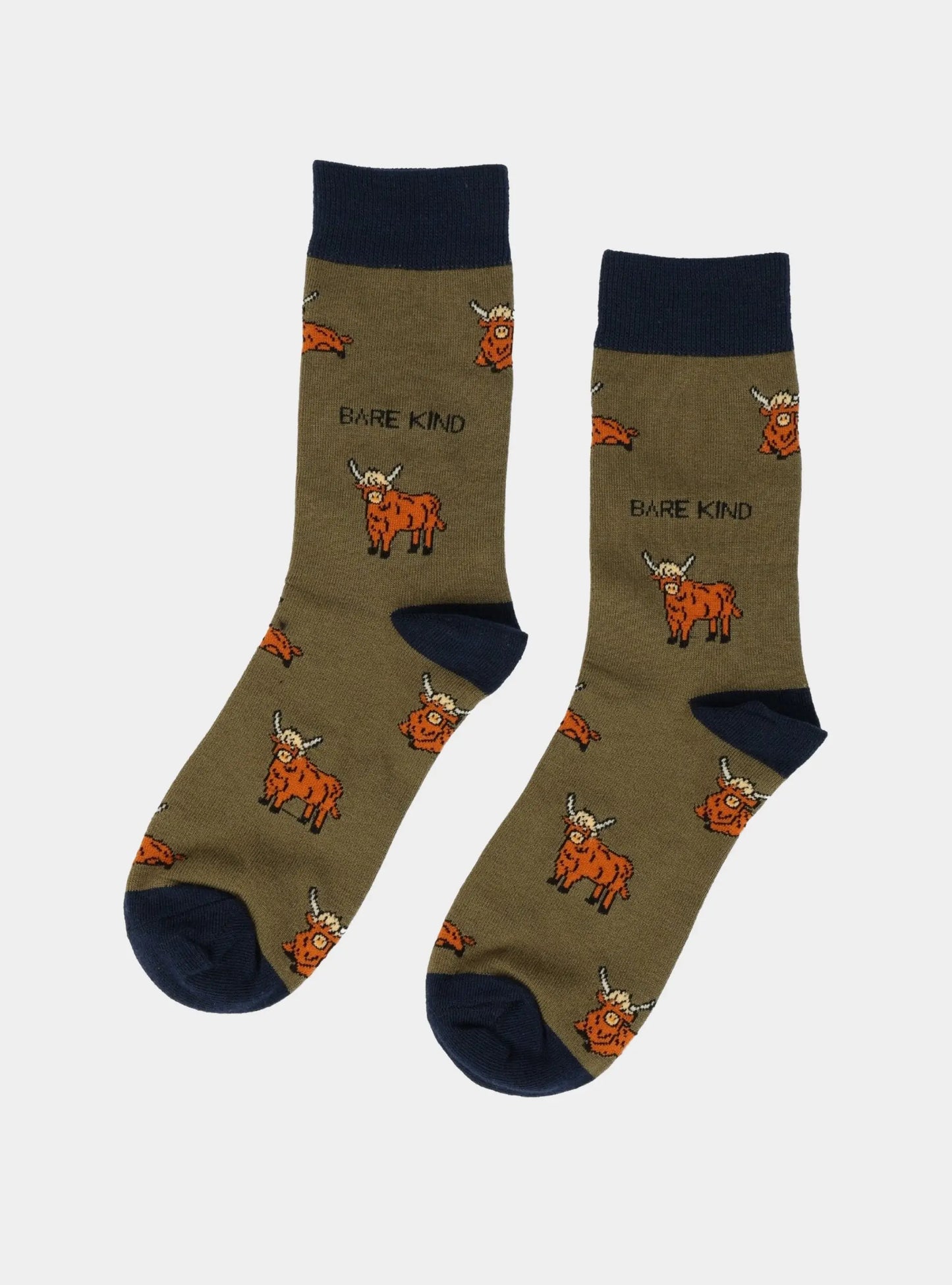 Save the Green Highland Cow Bamboo Socks Bare Kind