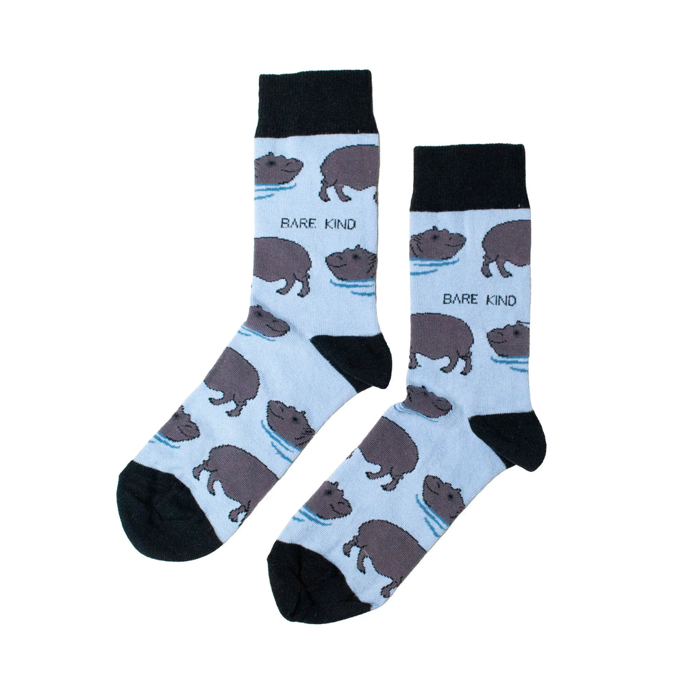 Save the Hippos Bamboo Socks Bare Kind