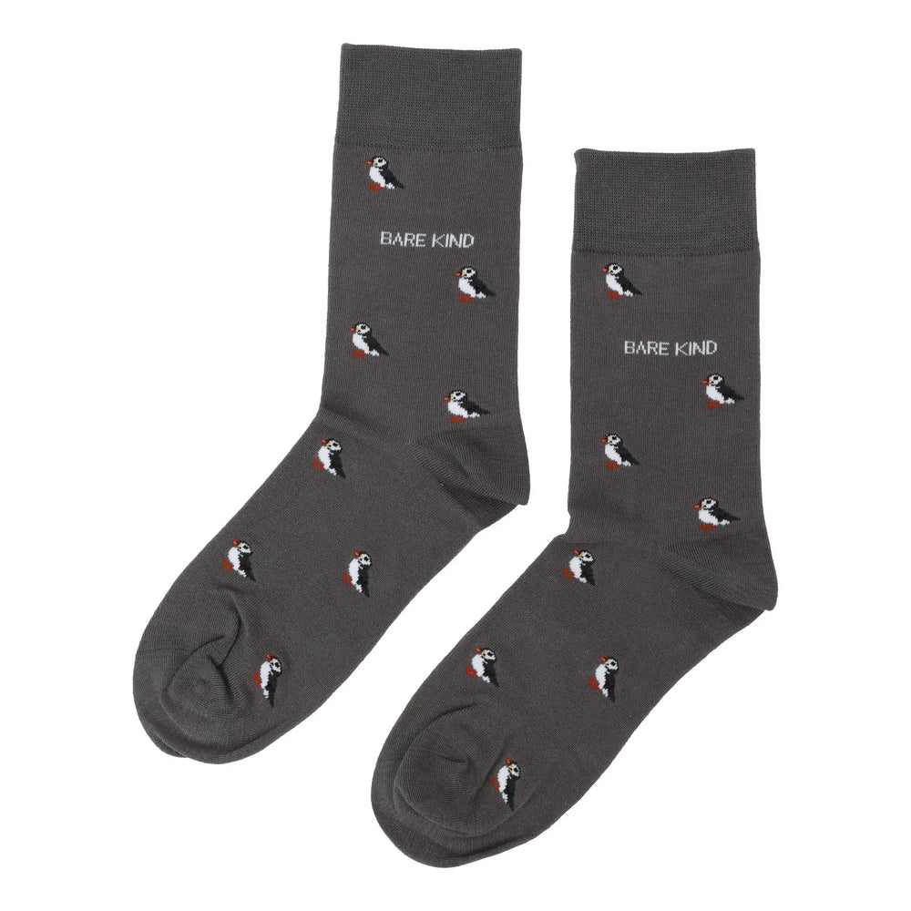 Save the Puffin Small Motif Bamboo Socks Bare Kind