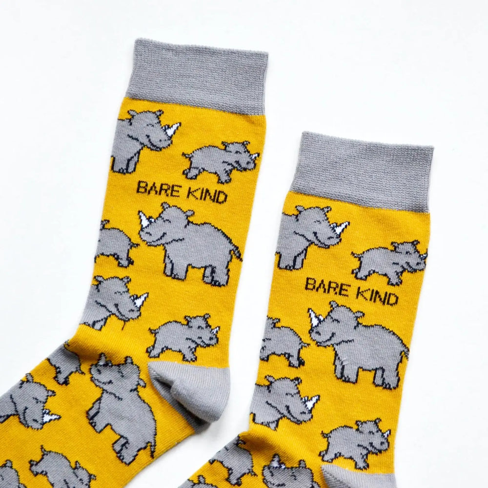 Save the Rhinos Bamboo Socks Bare Kind