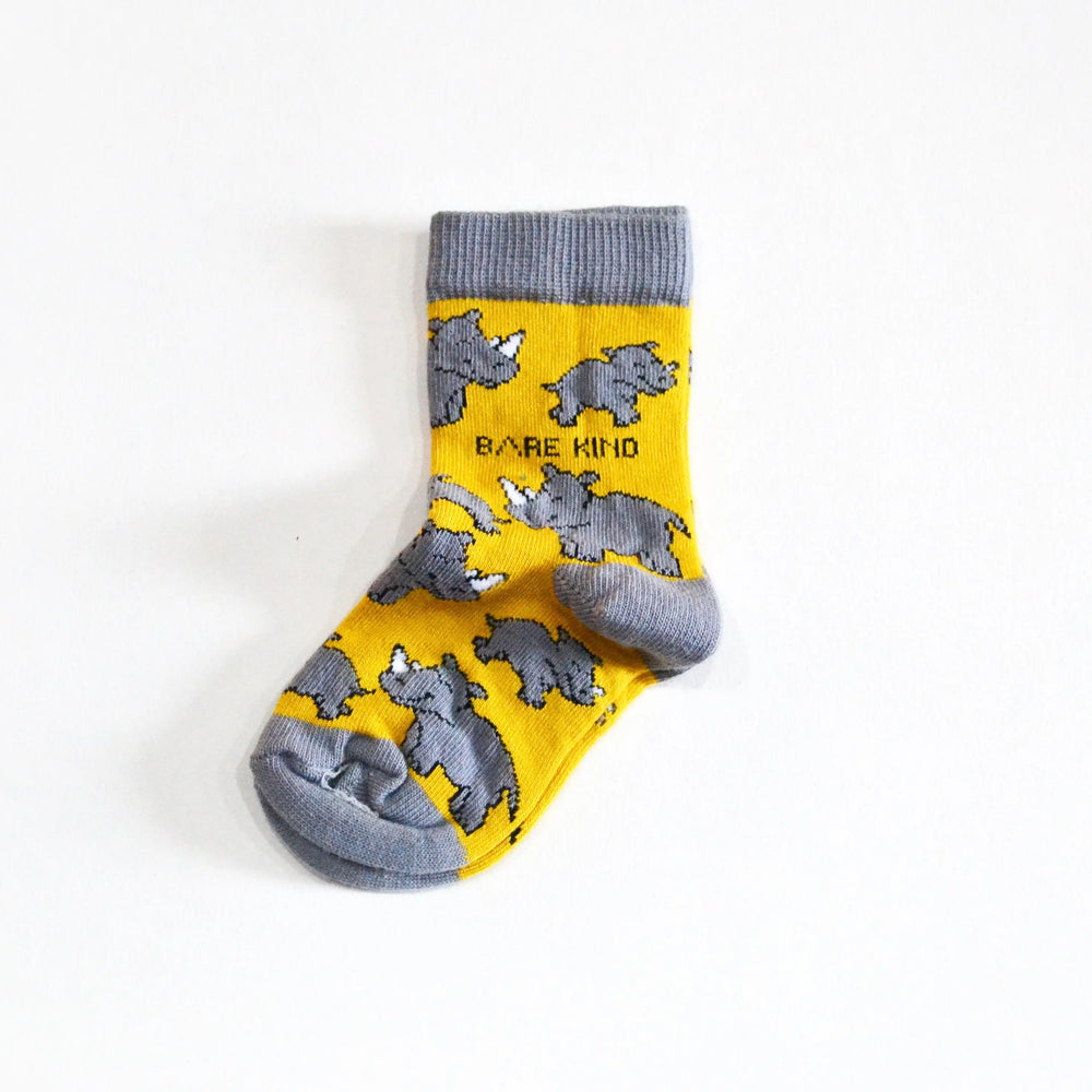 Save the Rhinos Bamboo Socks for Kids Bare Kind
