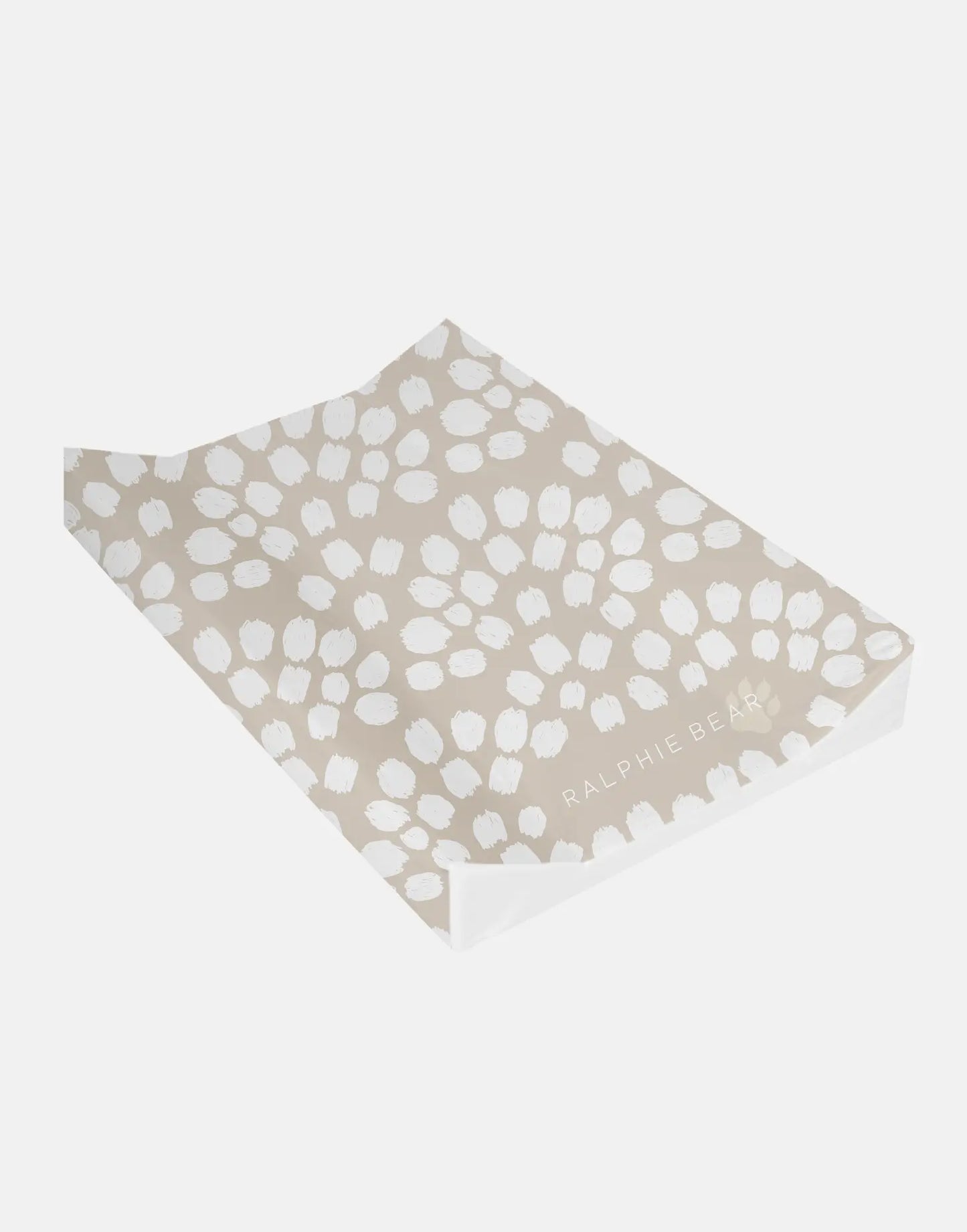 Scallop Anti Roll Wedge Baby Changing Mat - Neutral Beige Ralphie Bear