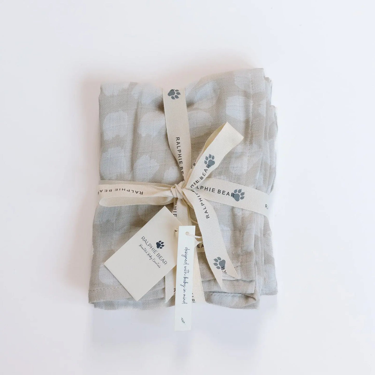Scallop Large Swaddle Muslin Ralphie Bear