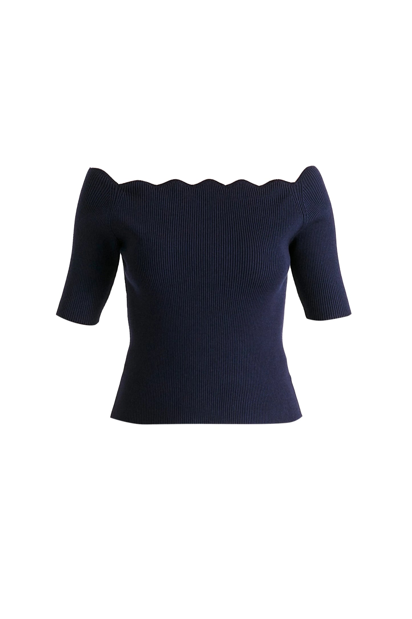 Scallop Neck Knit Top Paisie