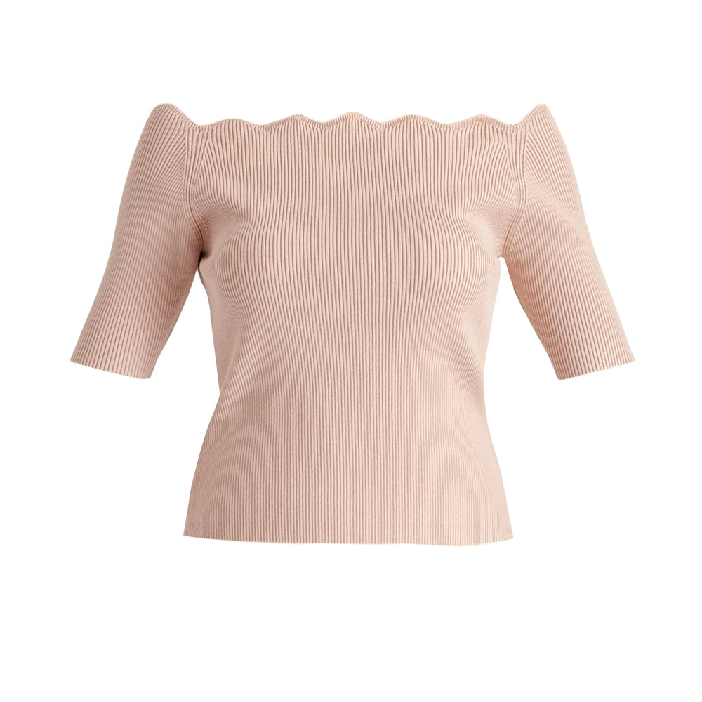 Scallop Neck Knit Top Paisie