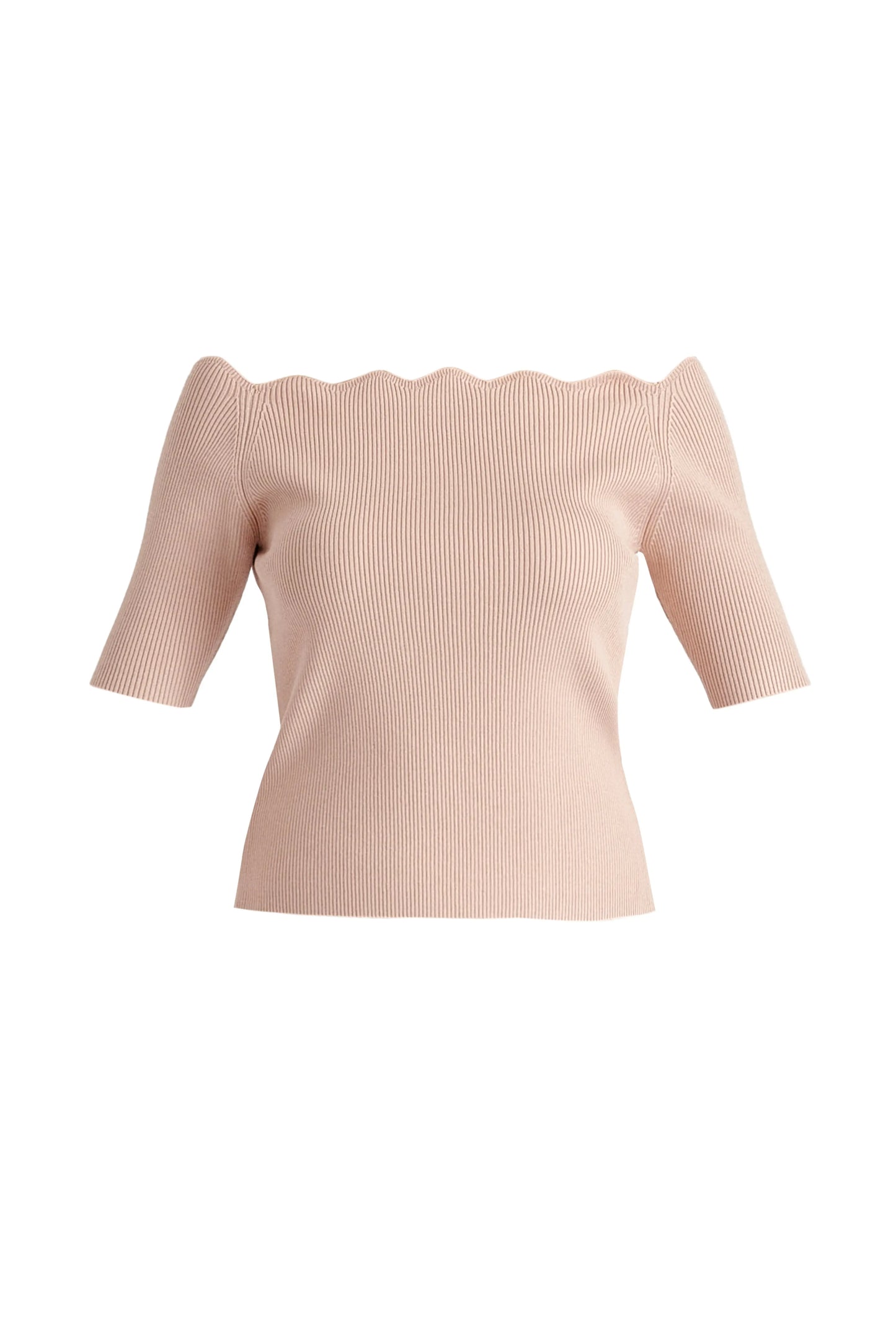 Scallop Neck Knit Top Paisie
