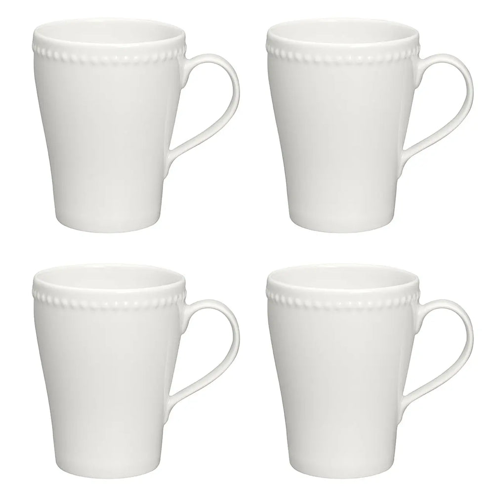 Scandi Living Dots Mug 35 Cl 4-Pack Creamy White Scandi Living