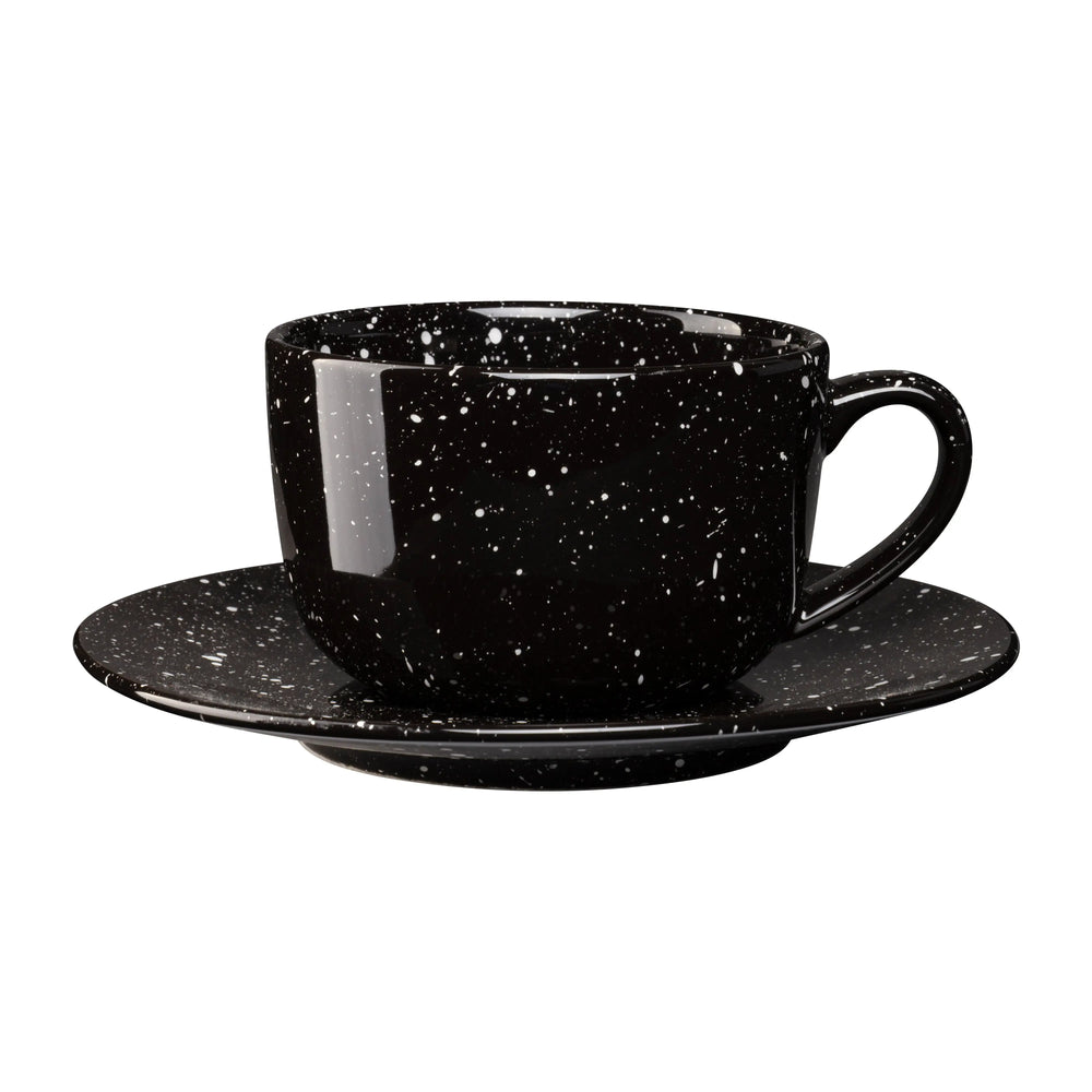Scandi Living Freckle Cup With Saucer 26 Cl Black Scandi Living