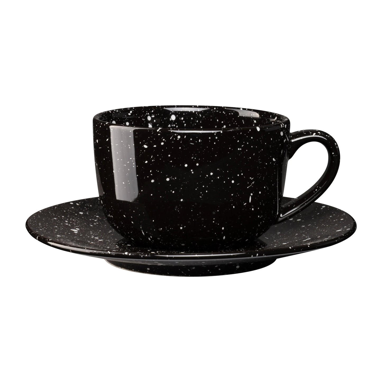 Scandi Living Freckle Cup With Saucer 26 Cl Black Scandi Living