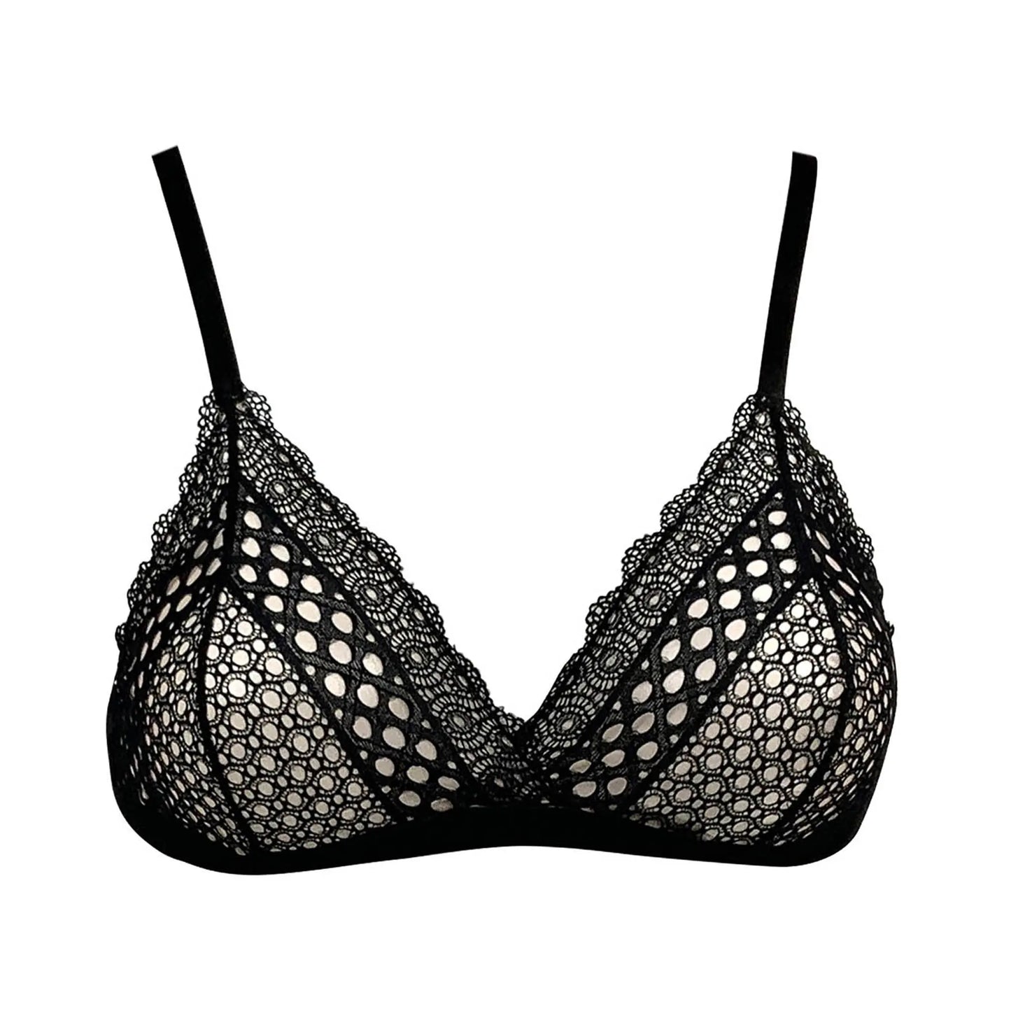 Sci-Fi Lace Triangle Bralette Black NOKAYA