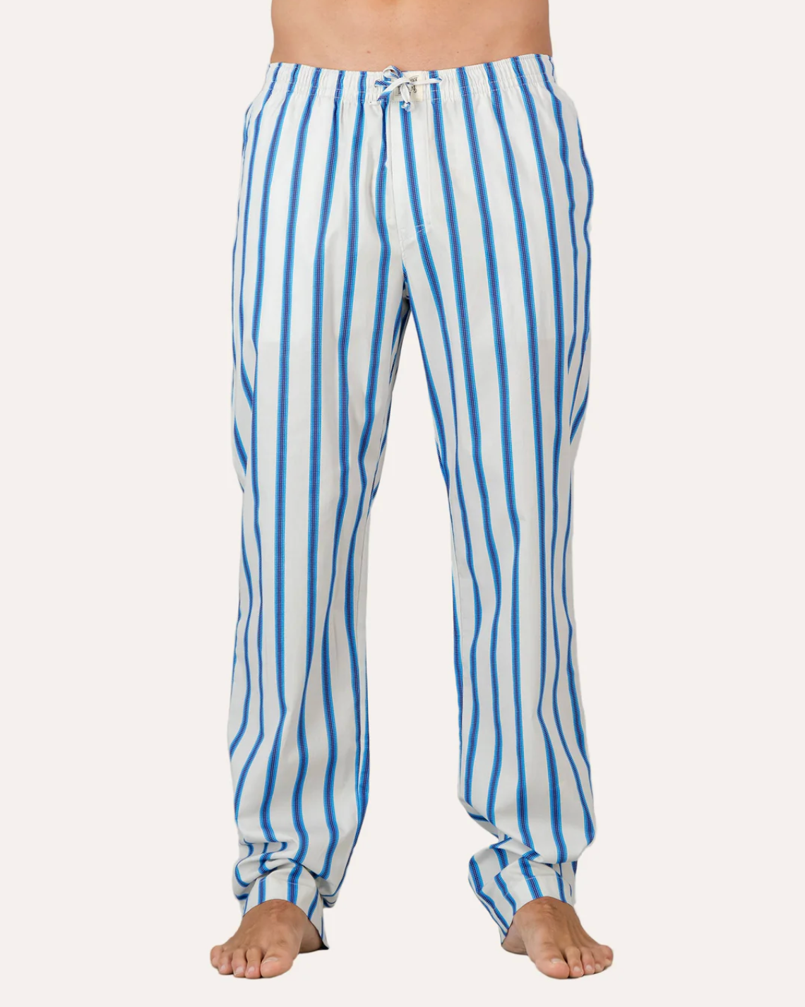 Mens Lounge Pants - Retro Blue Stripe Woodstock Laundry