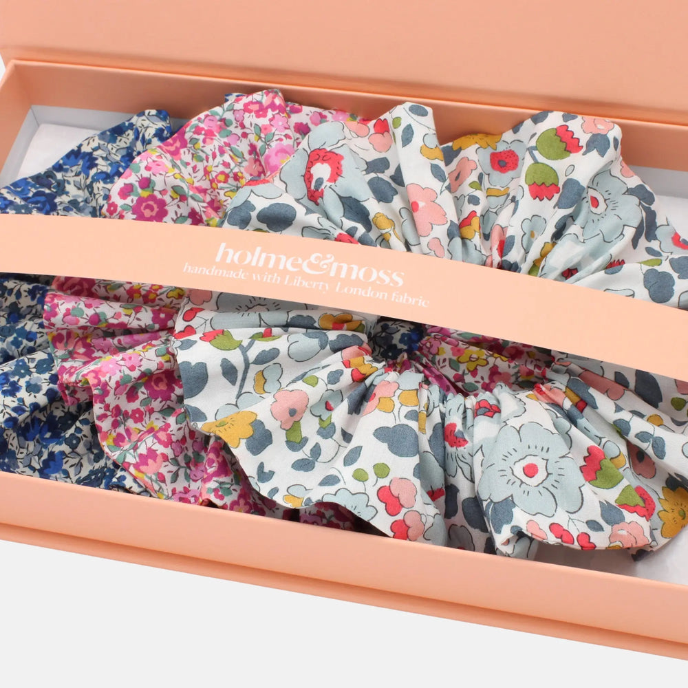 Scrunchie Gift Box, Liberty Print Ditsy Florals Collection, Set of Three Holme & Moss