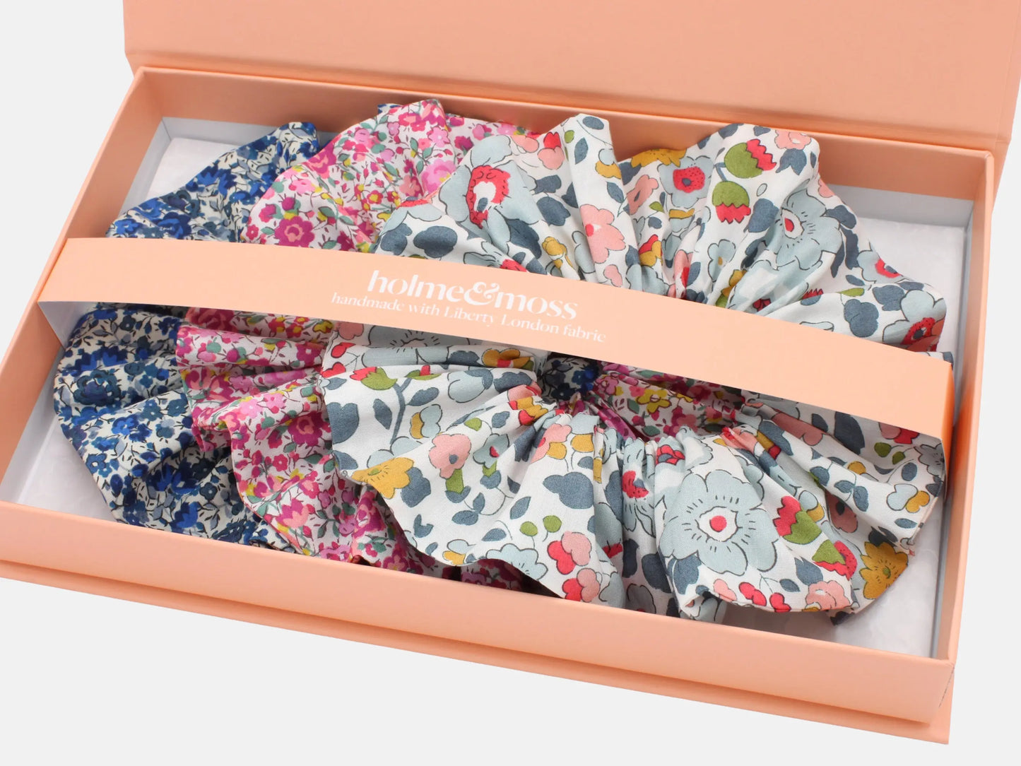 Scrunchie Gift Box, Liberty Print Ditsy Florals Collection, Set of Three Holme & Moss