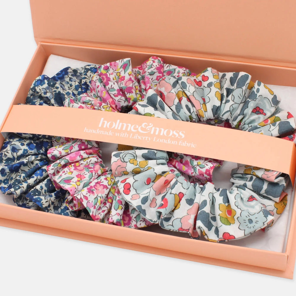 Scrunchie Gift Box, Liberty Print Ditsy Florals Collection, Set of Three Holme & Moss