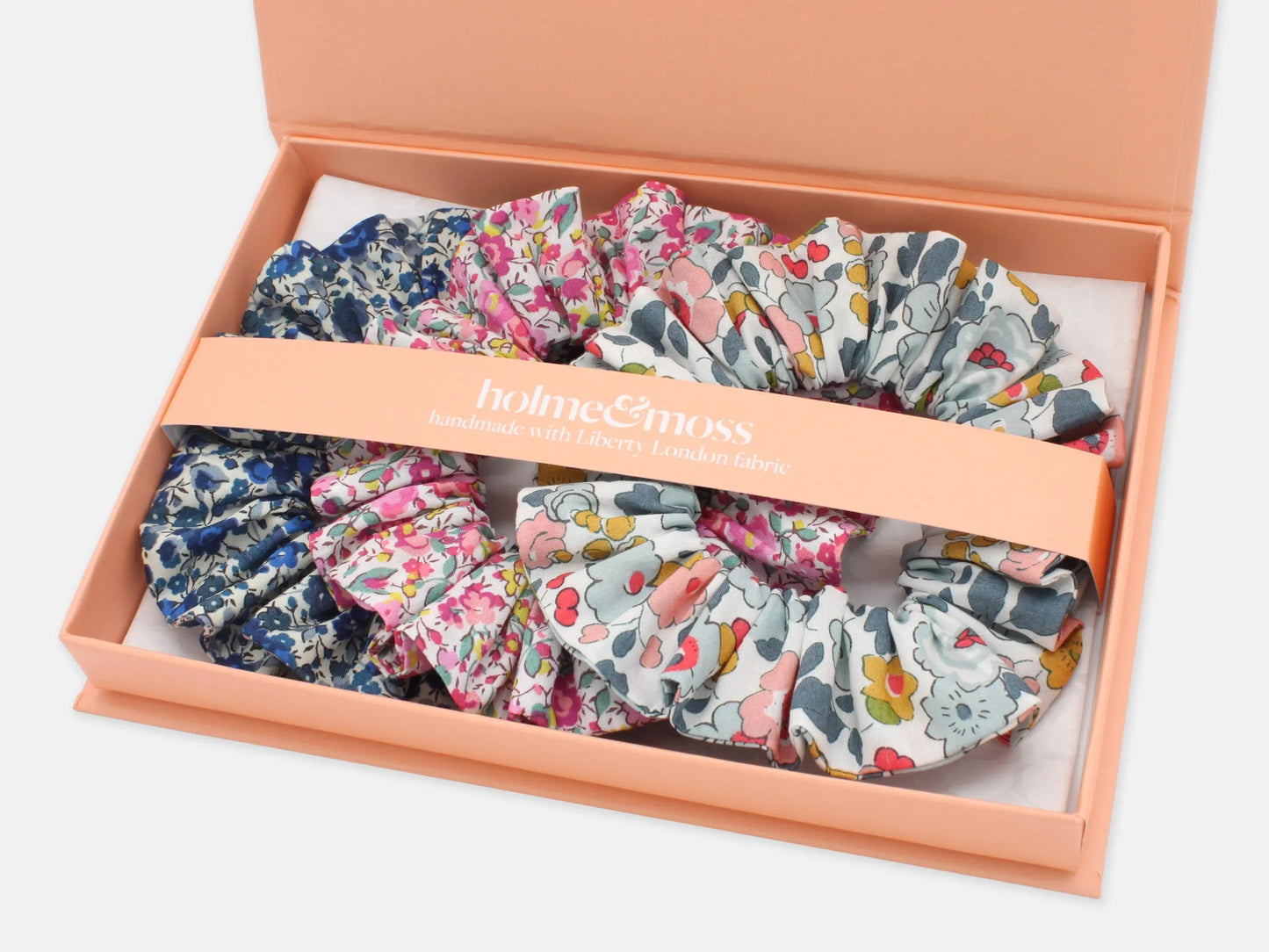 Scrunchie Gift Box, Liberty Print Ditsy Florals Collection, Set of Three Holme & Moss