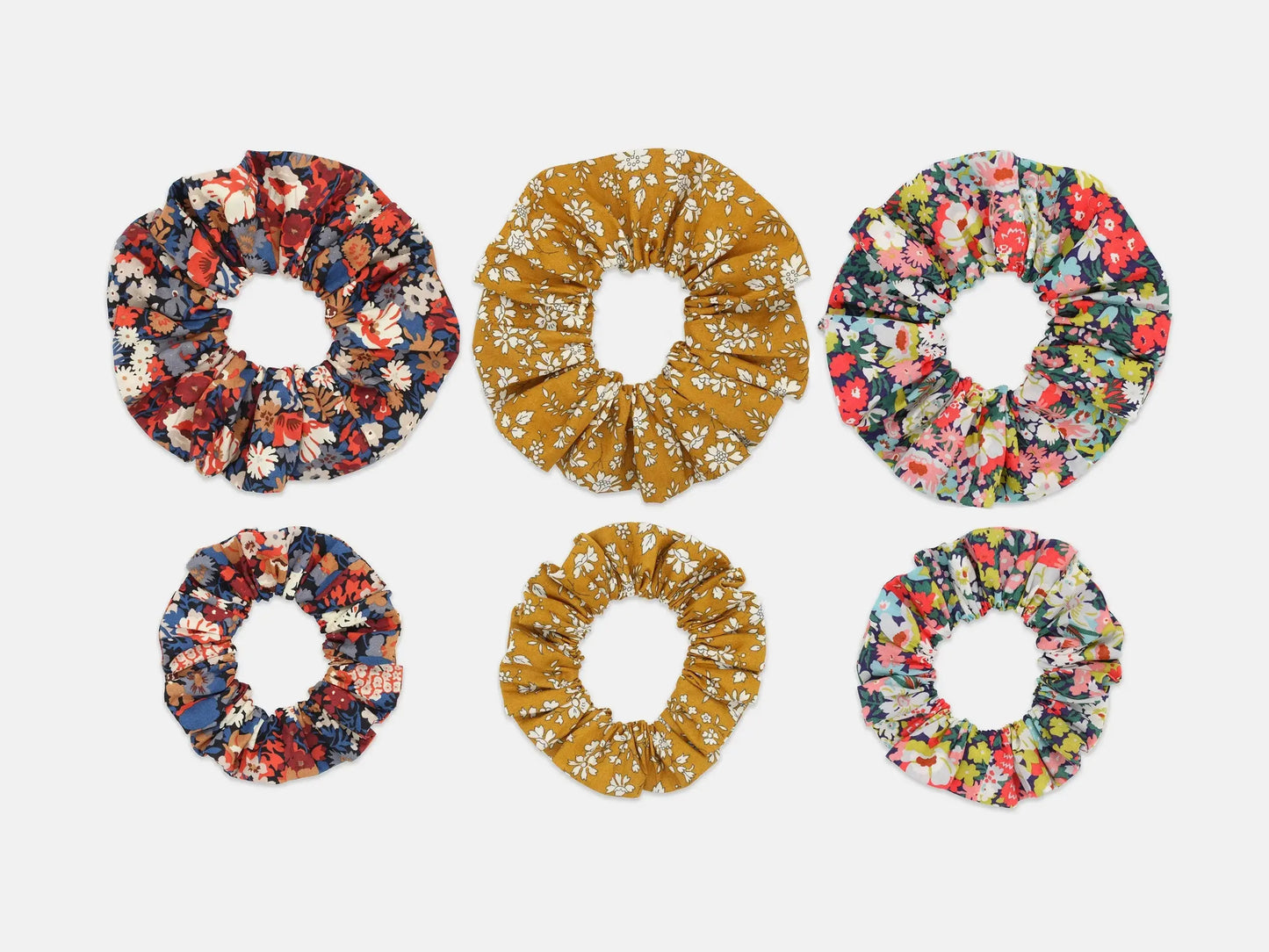 Scrunchie Gift Box, Liberty Print Golden Blooms Collection, Set of Three Holme & Moss