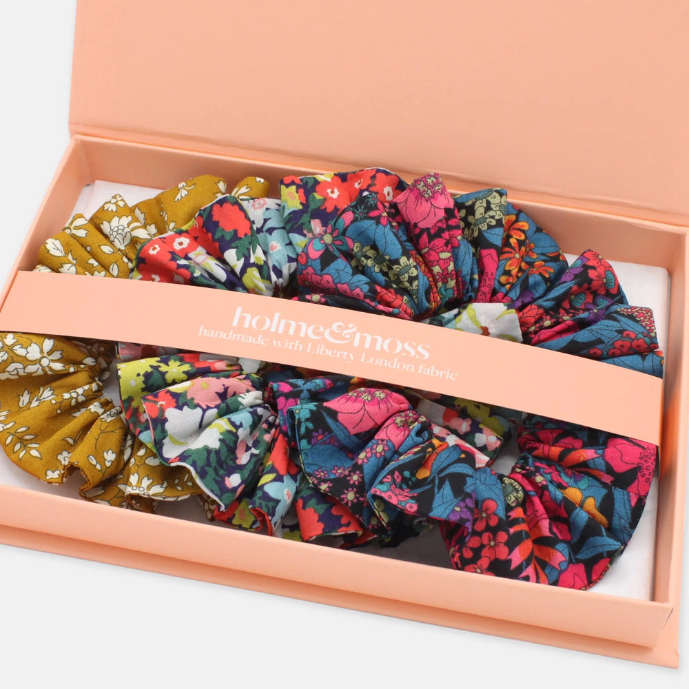 Scrunchie Gift Box, Liberty Print Pop Classics Collection, Set of Three Holme & Moss