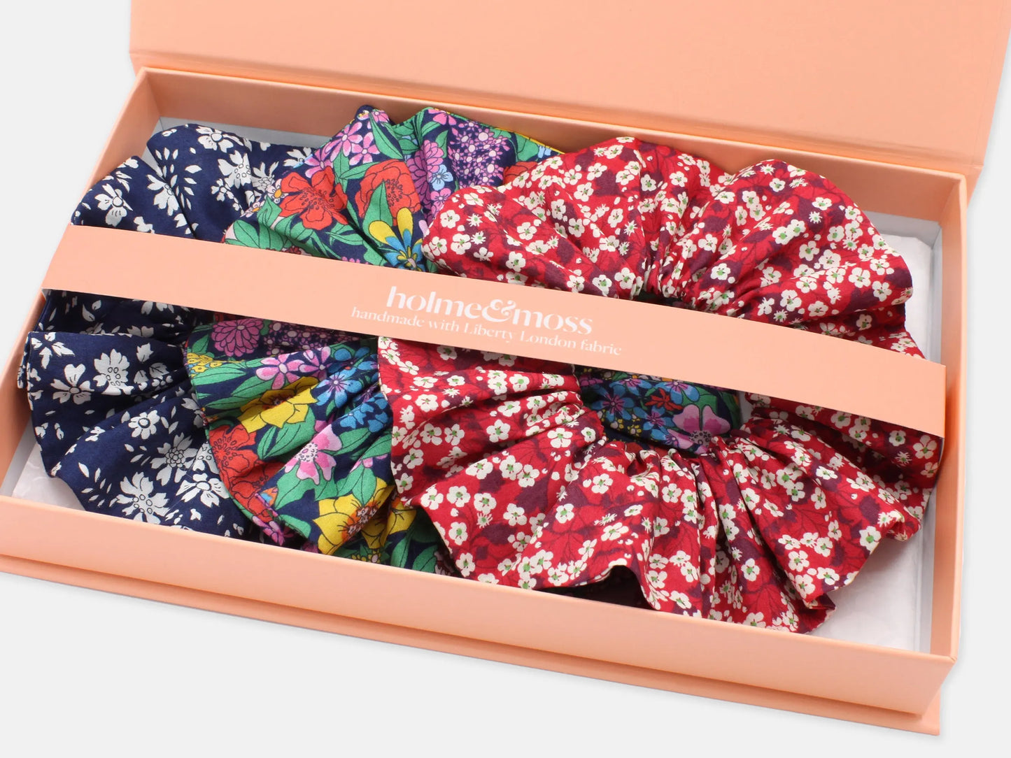 Scrunchie Gift Box, Liberty Print Summer Brights Collection, Set of Three Holme & Moss