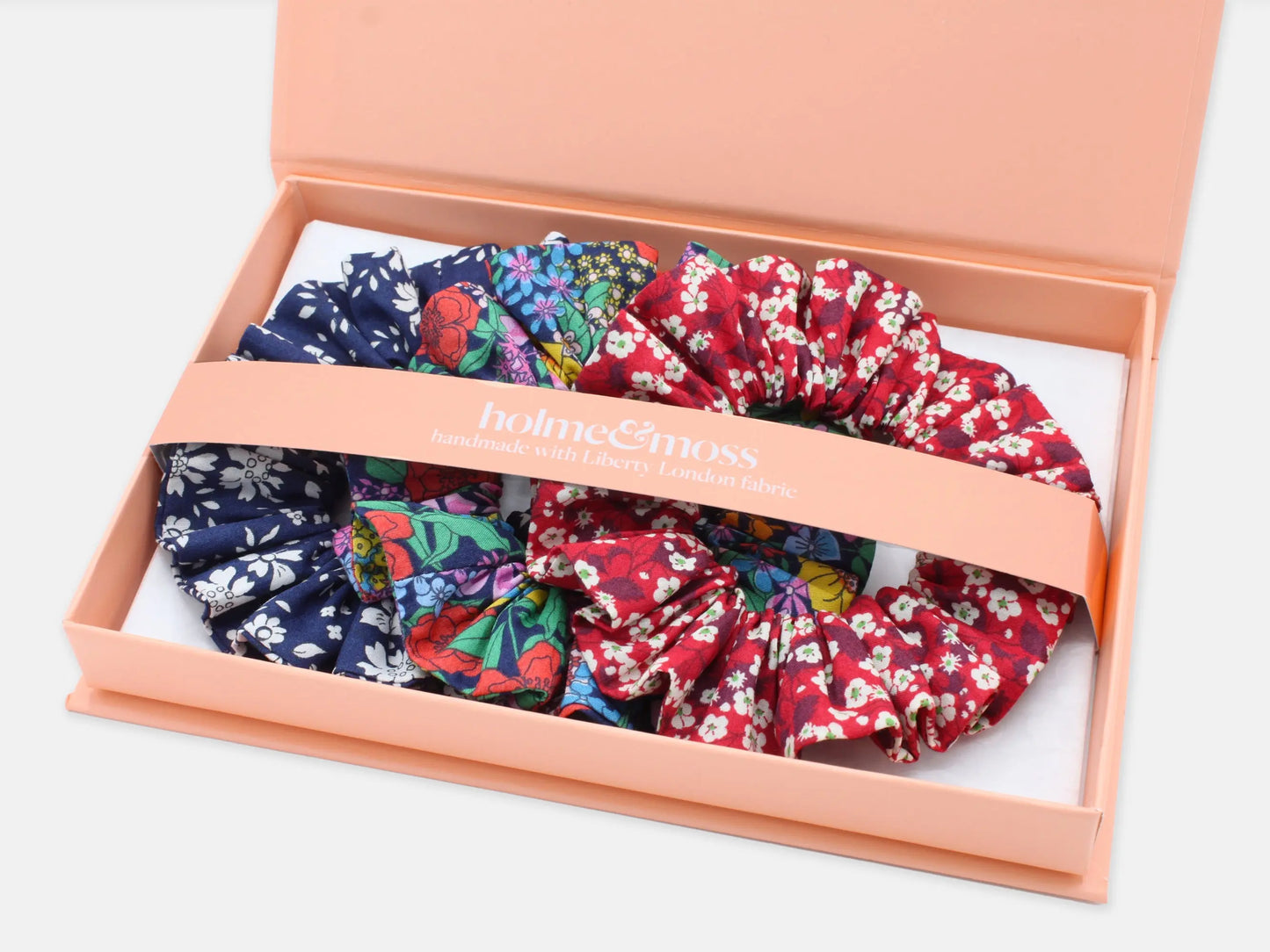 Scrunchie Gift Box, Liberty Print Summer Brights Collection, Set of Three Holme & Moss