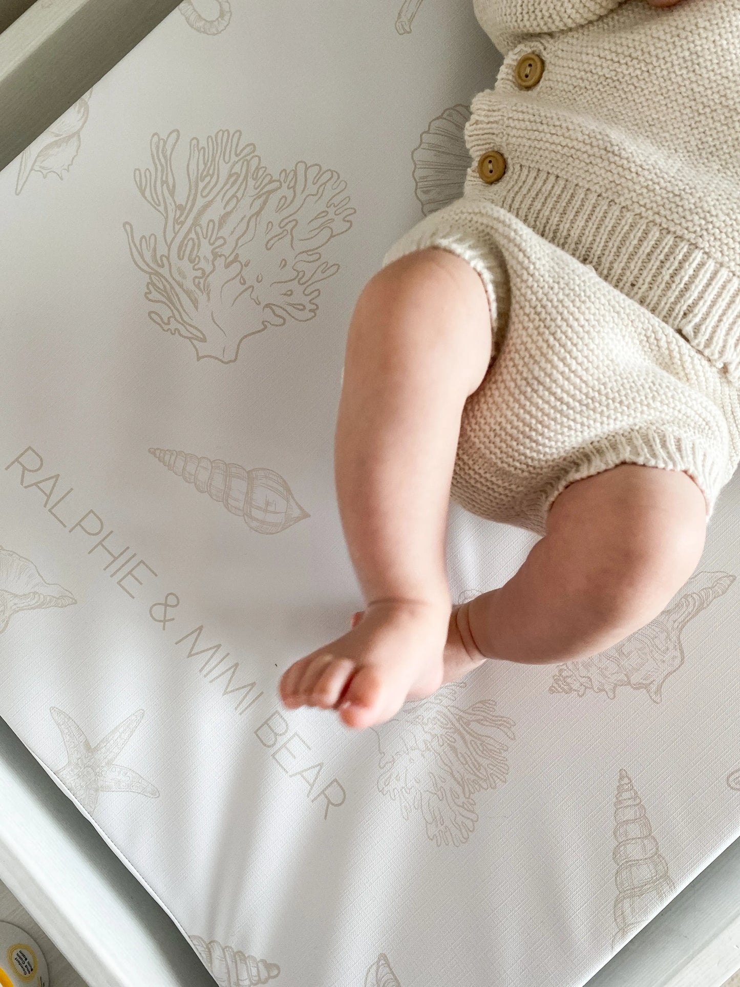 Seashell Anti Roll Wedge Changing Mat Ralphie Bear