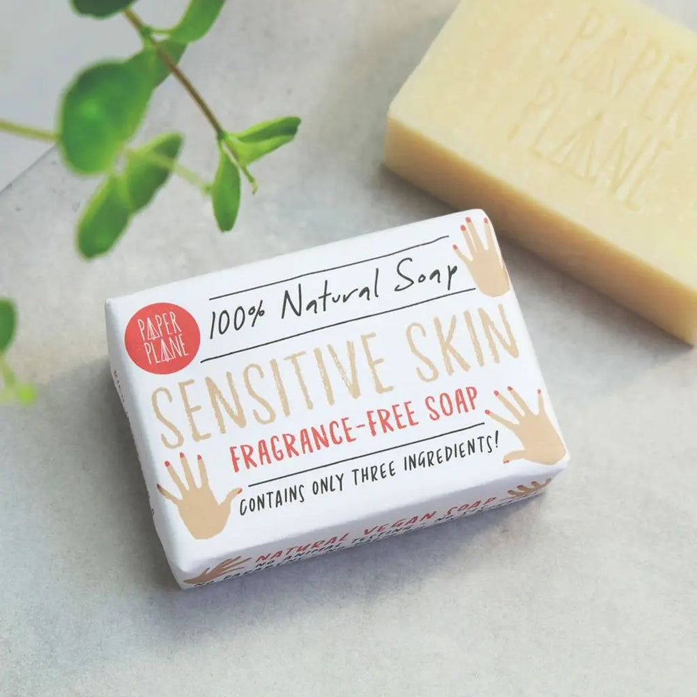 Sensitive Skin Soap 100% Natural Vegan Plastic-free Paper Plane