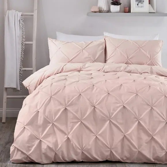 Serene Lara Duvet Cover & Pillowcase Set White Dunelm