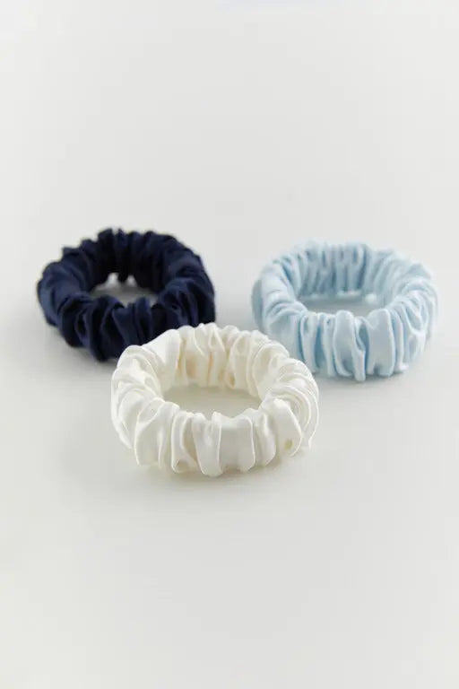 Set of 3 Silk Skinny Scrunchies 'Undine' TEYA