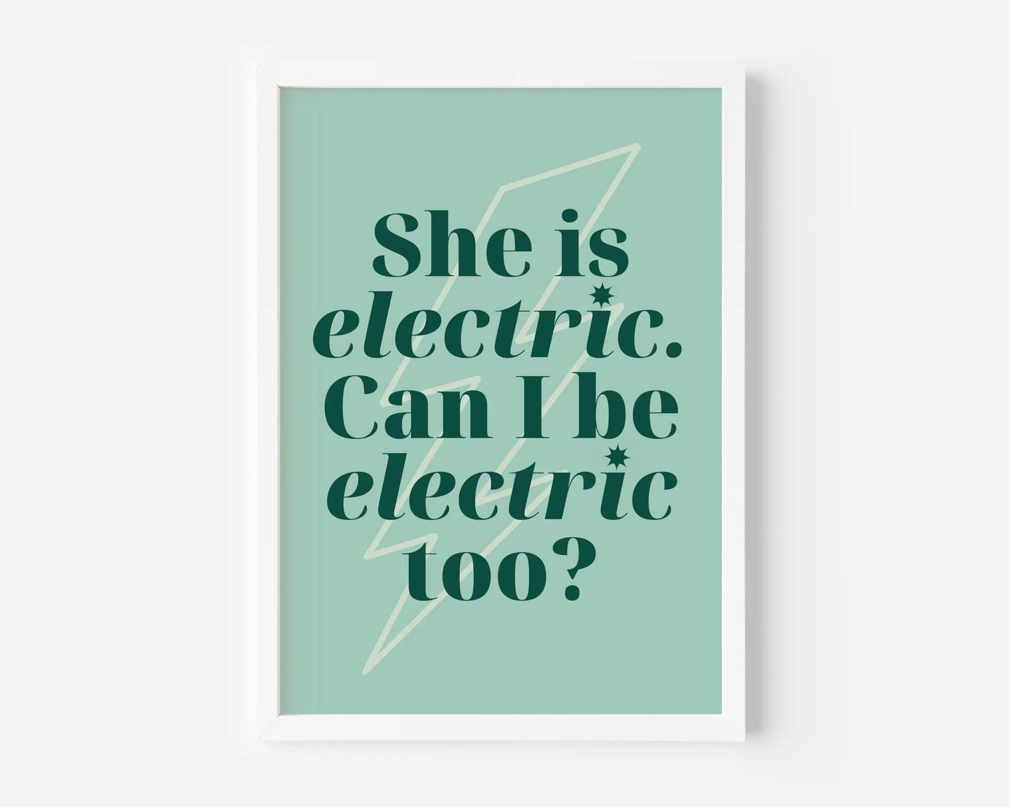 She's Electric (Oasis inspired) A4 Lyric Art Print whowhatclaireart