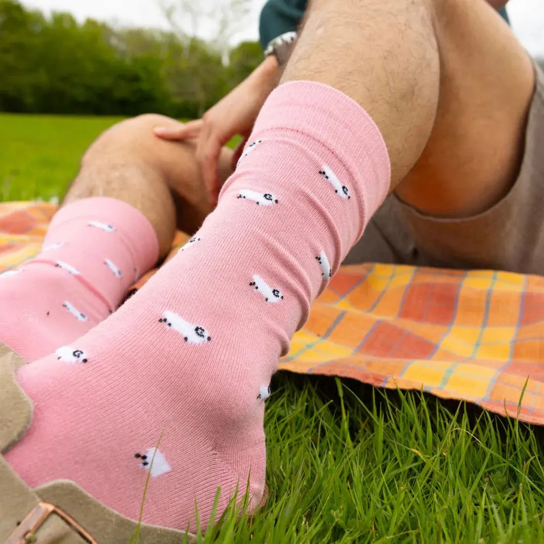 Sheep Bamboo Socks (Comfort Cuff) Swole Panda